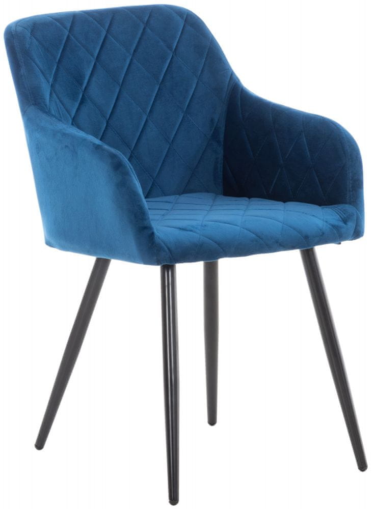 BHM Germany Jedálenská stolička Shila, zamat, modrá